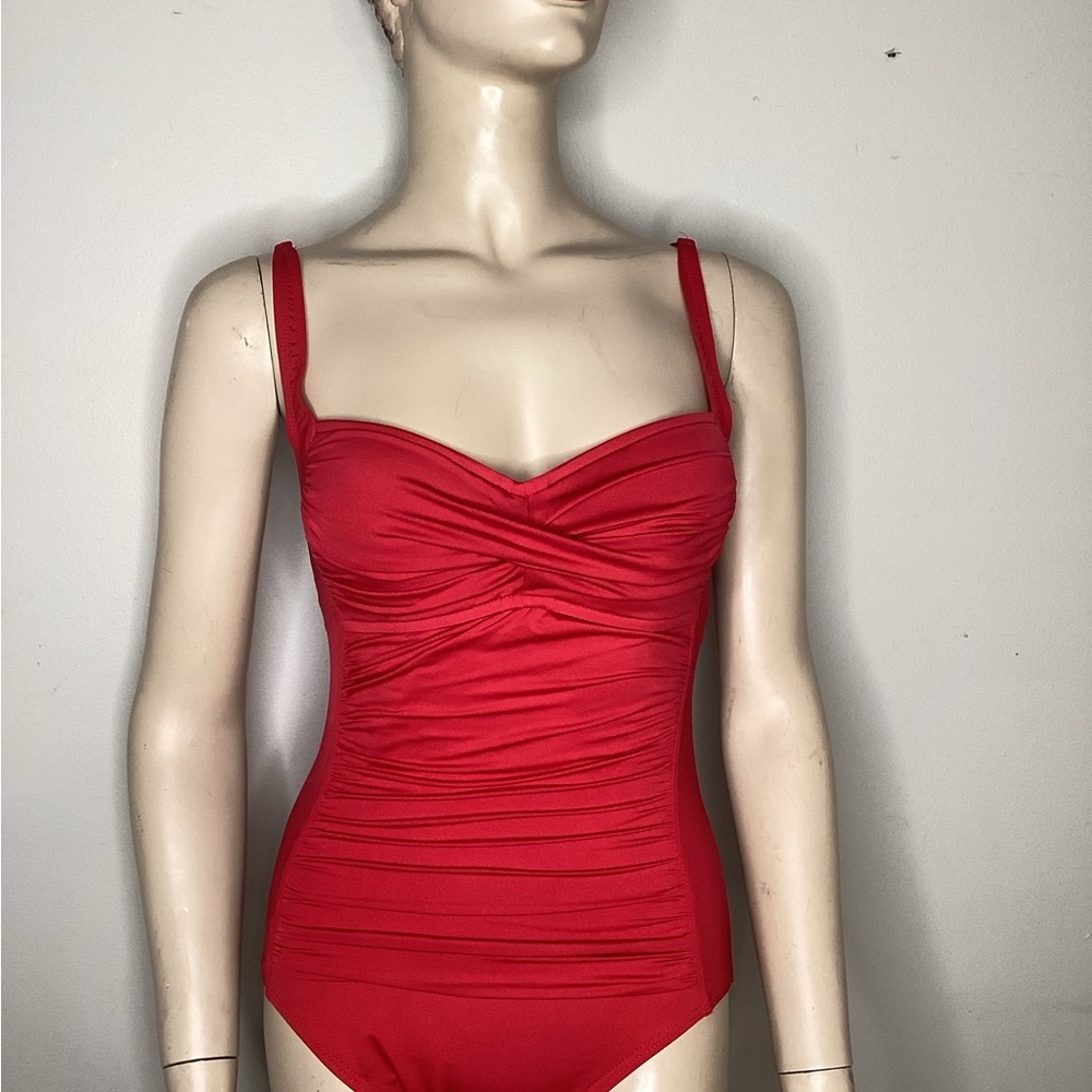 La Blanca Red Sweetheart One-Piece Swimsuit